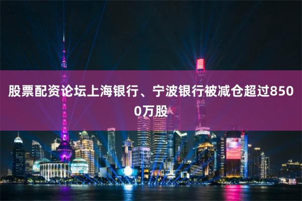 股票配资论坛上海银行、宁波银行被减仓超过8500万股